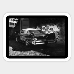 Cadillac, black white Sticker